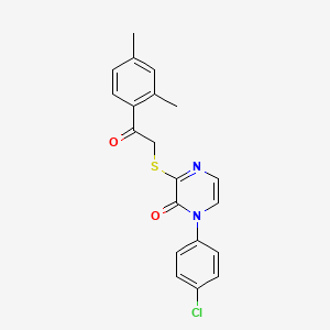 1-(4-chlorophenyl)-3-((2-(2,4-dimethylphenyl)-2-oxoethyl)thio)pyrazin-2(1H)-one