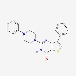 molecular formula C22H20N4OS B2688836 7-phenyl-2-(4-phenylpiperazin-1-yl)thieno[3,2-d]pyrimidin-4(3H)-one CAS No. 1226457-63-1
