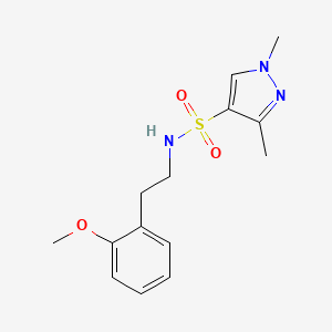 molecular formula C14H19N3O3S B2688843 N-[2-(2-methoxyphenyl)ethyl]-1,3-dimethyl-1H-pyrazole-4-sulfonamide CAS No. 900399-67-9