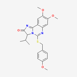 3-isopropyl-8,9-dimethoxy-5-[(4-methoxybenzyl)sulfanyl]imidazo[1,2-c]quinazolin-2(3H)-one