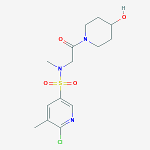6-chloro-N-[2-(4-hydroxypiperidin-1-yl)-2-oxoethyl]-N,5-dimethylpyridine-3-sulfonamide