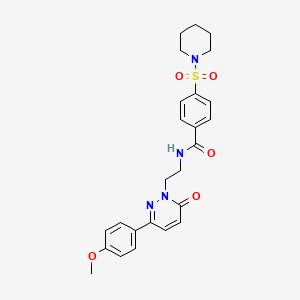 N-(2-(3-(4-methoxyphenyl)-6-oxopyridazin-1(6H)-yl)ethyl)-4-(piperidin-1-ylsulfonyl)benzamide