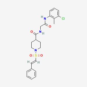 N-[2-(3-chloro-2-methylanilino)-2-oxoethyl]-1-[(E)-2-phenylethenyl]sulfonylpiperidine-4-carboxamide