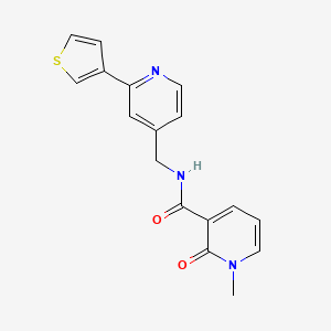 1-methyl-2-oxo-N-((2-(thiophen-3-yl)pyridin-4-yl)methyl)-1,2-dihydropyridine-3-carboxamide