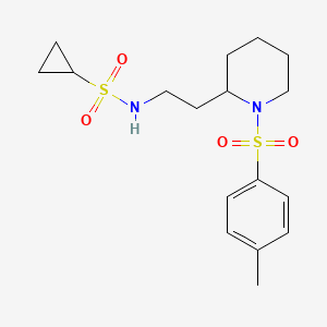 molecular formula C17H26N2O4S2 B2688872 N-(2-(1-tosylpiperidin-2-yl)ethyl)cyclopropanesulfonamide CAS No. 1251543-01-7