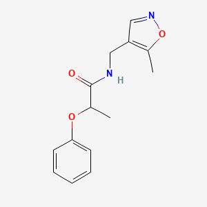 molecular formula C14H16N2O3 B2688883 N-[(5-methyl-1,2-oxazol-4-yl)methyl]-2-phenoxypropanamide CAS No. 2034261-94-2