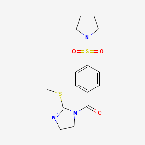 (2-(methylthio)-4,5-dihydro-1H-imidazol-1-yl)(4-(pyrrolidin-1-ylsulfonyl)phenyl)methanone