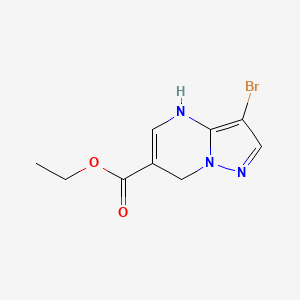 molecular formula C9H10BrN3O2 B2688918 ethyl 3-bromo-4H,7H-pyrazolo[1,5-a]pyrimidine-6-carboxylate CAS No. 2228423-31-0