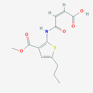 molecular formula C13H15NO5S B2688920 (2Z)-4-{[3-(methoxycarbonyl)-5-propylthiophen-2-yl]amino}-4-oxobut-2-enoic acid CAS No. 351001-16-6