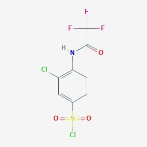 3-Chloro-4-(2,2,2-trifluoroacetamido)benzene-1-sulfonyl chloride