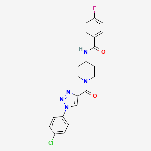 N-(1-(1-(4-chlorophenyl)-1H-1,2,3-triazole-4-carbonyl)piperidin-4-yl)-4-fluorobenzamide