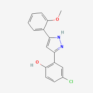 molecular formula C16H13ClN2O2 B2688930 4-chloro-2-(5-(2-methoxyphenyl)-1H-pyrazol-3-yl)phenol CAS No. 879568-64-6