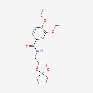 N-(1,4-dioxaspiro[4.4]nonan-2-ylmethyl)-3,4-diethoxybenzamide