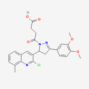 4-[3-(2-Chloro-8-methylquinolin-3-yl)-5-(3,4-dimethoxyphenyl)-3,4-dihydropyrazol-2-yl]-4-oxobutanoic acid