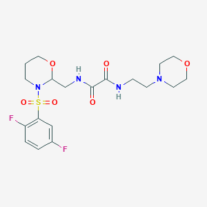 molecular formula C19H26F2N4O6S B2688939 N-{[3-(2,5-difluorobenzenesulfonyl)-1,3-oxazinan-2-yl]methyl}-N'-[2-(morpholin-4-yl)ethyl]ethanediamide CAS No. 869071-88-5