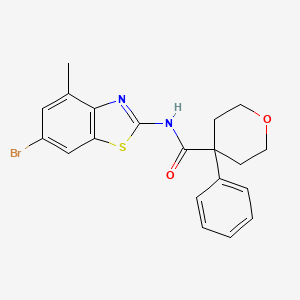molecular formula C20H19BrN2O2S B2688950 N-(6-bromo-4-methyl-1,3-benzothiazol-2-yl)-4-phenyloxane-4-carboxamide CAS No. 1286695-36-0