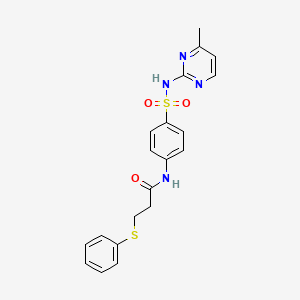 molecular formula C20H20N4O3S2 B2688976 N-{4-[(4-methylpyrimidin-2-yl)sulfamoyl]phenyl}-3-(phenylsulfanyl)propanamide CAS No. 104246-52-8