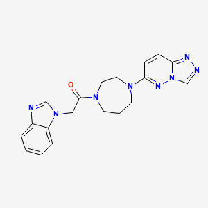 molecular formula C19H20N8O B2688982 2-(1H-1,3-benzodiazol-1-yl)-1-(4-{[1,2,4]triazolo[4,3-b]pyridazin-6-yl}-1,4-diazepan-1-yl)ethan-1-one CAS No. 2379986-60-2