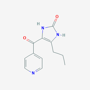 molecular formula C12H13N3O2 B026890 4-Propyl-5-(pyridine-4-carbonyl)-1,3-dihydroimidazol-2-one CAS No. 100791-05-7