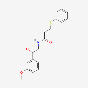 molecular formula C19H23NO3S B2689038 N-(2-methoxy-2-(3-methoxyphenyl)ethyl)-3-(phenylthio)propanamide CAS No. 1797281-51-6