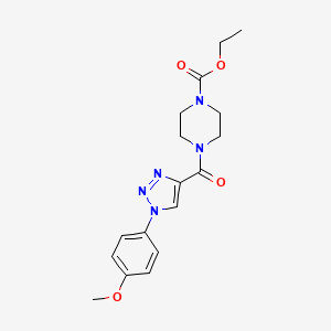 molecular formula C17H21N5O4 B2689061 ethyl 4-[1-(4-methoxyphenyl)-1H-1,2,3-triazole-4-carbonyl]piperazine-1-carboxylate CAS No. 1226446-60-1