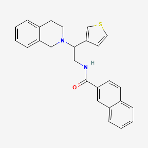 molecular formula C26H24N2OS B2689103 N-(2-(3,4-dihydroisoquinolin-2(1H)-yl)-2-(thiophen-3-yl)ethyl)-2-naphthamide CAS No. 954662-67-0