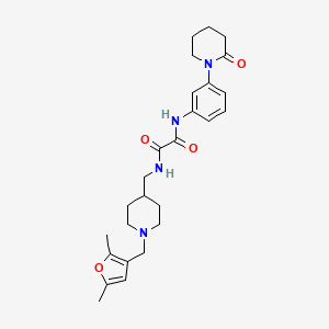 molecular formula C26H34N4O4 B2689117 N'-({1-[(2,5-dimethylfuran-3-yl)methyl]piperidin-4-yl}methyl)-N-[3-(2-oxopiperidin-1-yl)phenyl]ethanediamide CAS No. 1331282-87-1