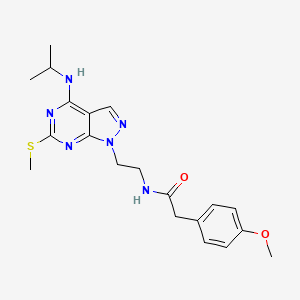 B2689136 N-(2-(4-(isopropylamino)-6-(methylthio)-1H-pyrazolo[3,4-d]pyrimidin-1-yl)ethyl)-2-(4-methoxyphenyl)acetamide CAS No. 941941-66-8