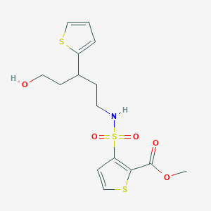 methyl 3-(N-(5-hydroxy-3-(thiophen-2-yl)pentyl)sulfamoyl)thiophene-2-carboxylate