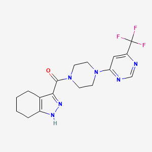 (4,5,6,7-tetrahydro-1H-indazol-3-yl)(4-(6-(trifluoromethyl)pyrimidin-4-yl)piperazin-1-yl)methanone