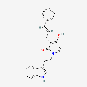 4-hydroxy-1-[2-(1H-indol-3-yl)ethyl]-3-[(E)-3-phenyl-2-propenyl]-2(1H)-pyridinone