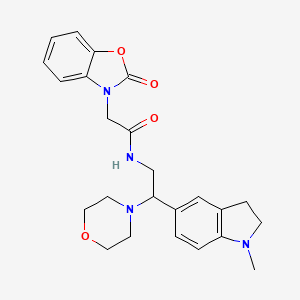 N-(2-(1-methylindolin-5-yl)-2-morpholinoethyl)-2-(2-oxobenzo[d]oxazol-3(2H)-yl)acetamide