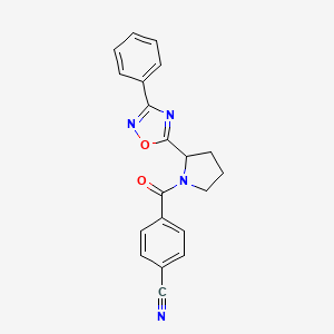 4-{[2-(3-Phenyl-1,2,4-oxadiazol-5-yl)pyrrolidin-1-yl]carbonyl}benzonitrile
