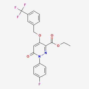 Ethyl 1-(4-fluorophenyl)-6-oxo-4-((3-(trifluoromethyl)benzyl)oxy)-1,6-dihydropyridazine-3-carboxylate