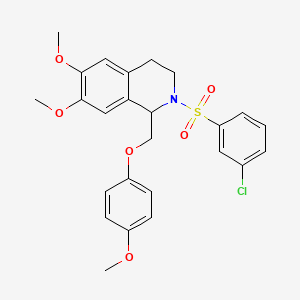 2-((3-Chlorophenyl)sulfonyl)-6,7-dimethoxy-1-((4-methoxyphenoxy)methyl)-1,2,3,4-tetrahydroisoquinoline