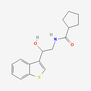 molecular formula C16H19NO2S B2689212 N-[2-(1-benzothiophen-3-yl)-2-hydroxyethyl]cyclopentanecarboxamide CAS No. 2034442-26-5
