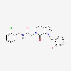 molecular formula C23H19ClFN3O2 B2689215 N-[(2-chlorophenyl)methyl]-2-{1-[(2-fluorophenyl)methyl]-7-oxo-1H,6H,7H-pyrrolo[2,3-c]pyridin-6-yl}acetamide CAS No. 1286709-70-3