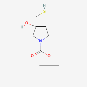 molecular formula C10H19NO3S B2689233 Tert-butyl 3-hydroxy-3-(sulfanylmethyl)pyrrolidine-1-carboxylate CAS No. 1510323-33-7