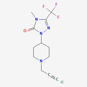 molecular formula C12H15F3N4O B2689238 4-methyl-1-(1-(prop-2-yn-1-yl)piperidin-4-yl)-3-(trifluoromethyl)-1H-1,2,4-triazol-5(4H)-one CAS No. 2034417-33-7