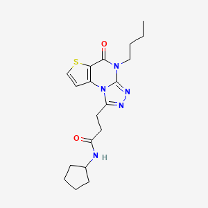 3-(4-butyl-5-oxo-4,5-dihydrothieno[2,3-e][1,2,4]triazolo[4,3-a]pyrimidin-1-yl)-N-cyclopentylpropanamide