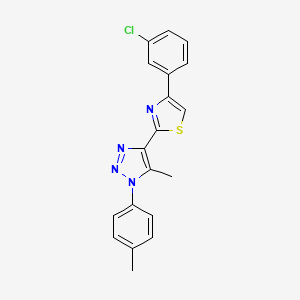 4-(3-chlorophenyl)-2-(5-methyl-1-(p-tolyl)-1H-1,2,3-triazol-4-yl)thiazole