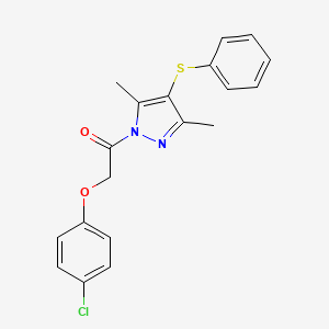 2-(4-chlorophenoxy)-1-(3,5-dimethyl-4-(phenylthio)-1H-pyrazol-1-yl)ethanone