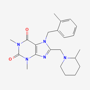 1,3-Dimethyl-7-[(2-methylphenyl)methyl]-8-[(2-methylpiperidin-1-yl)methyl]purine-2,6-dione