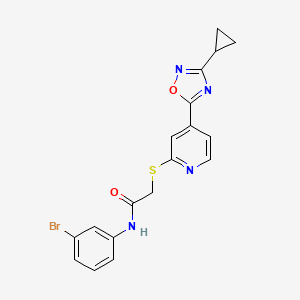 molecular formula C18H15BrN4O2S B2689289 N-(3-bromophenyl)-2-((4-(3-cyclopropyl-1,2,4-oxadiazol-5-yl)pyridin-2-yl)thio)acetamide CAS No. 1251616-46-2
