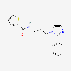 molecular formula C17H17N3OS B2689306 N-(3-(2-phenyl-1H-imidazol-1-yl)propyl)thiophene-2-carboxamide CAS No. 1421455-71-1