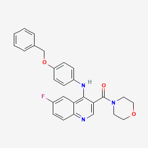 molecular formula C27H24FN3O3 B2689310 N-[4-(BENZYLOXY)PHENYL]-6-FLUORO-3-(MORPHOLINE-4-CARBONYL)QUINOLIN-4-AMINE CAS No. 1358236-54-0