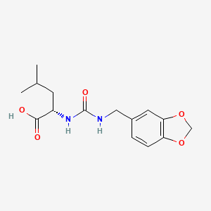 molecular formula C15H20N2O5 B2689330 N-{[(2H-1,3-benzodioxol-5-yl)methyl]carbamoyl}-L-leucine CAS No. 956739-80-3