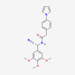 molecular formula C23H23N3O4 B2689351 N-[cyano(3,4,5-trimethoxyphenyl)methyl]-2-[4-(1H-pyrrol-1-yl)phenyl]acetamide CAS No. 1252449-91-4