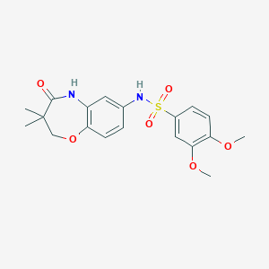 molecular formula C19H22N2O6S B2689361 N-(3,3-dimethyl-4-oxo-2,3,4,5-tetrahydrobenzo[b][1,4]oxazepin-7-yl)-3,4-dimethoxybenzenesulfonamide CAS No. 922057-98-5