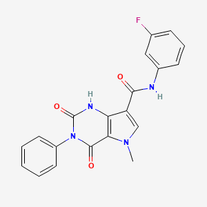 molecular formula C20H15FN4O3 B2689365 N-(3-fluorophenyl)-5-methyl-2,4-dioxo-3-phenyl-2,3,4,5-tetrahydro-1H-pyrrolo[3,2-d]pyrimidine-7-carboxamide CAS No. 921508-65-8